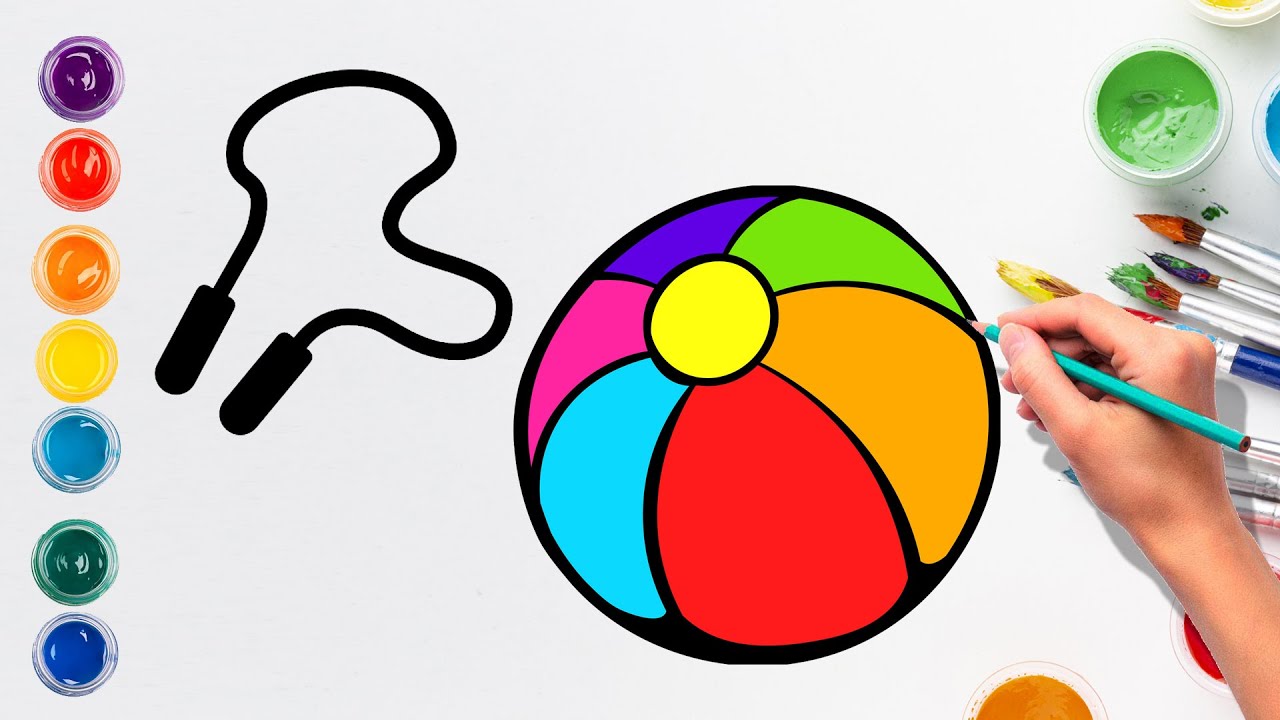 How to easy draw ump rope and ball