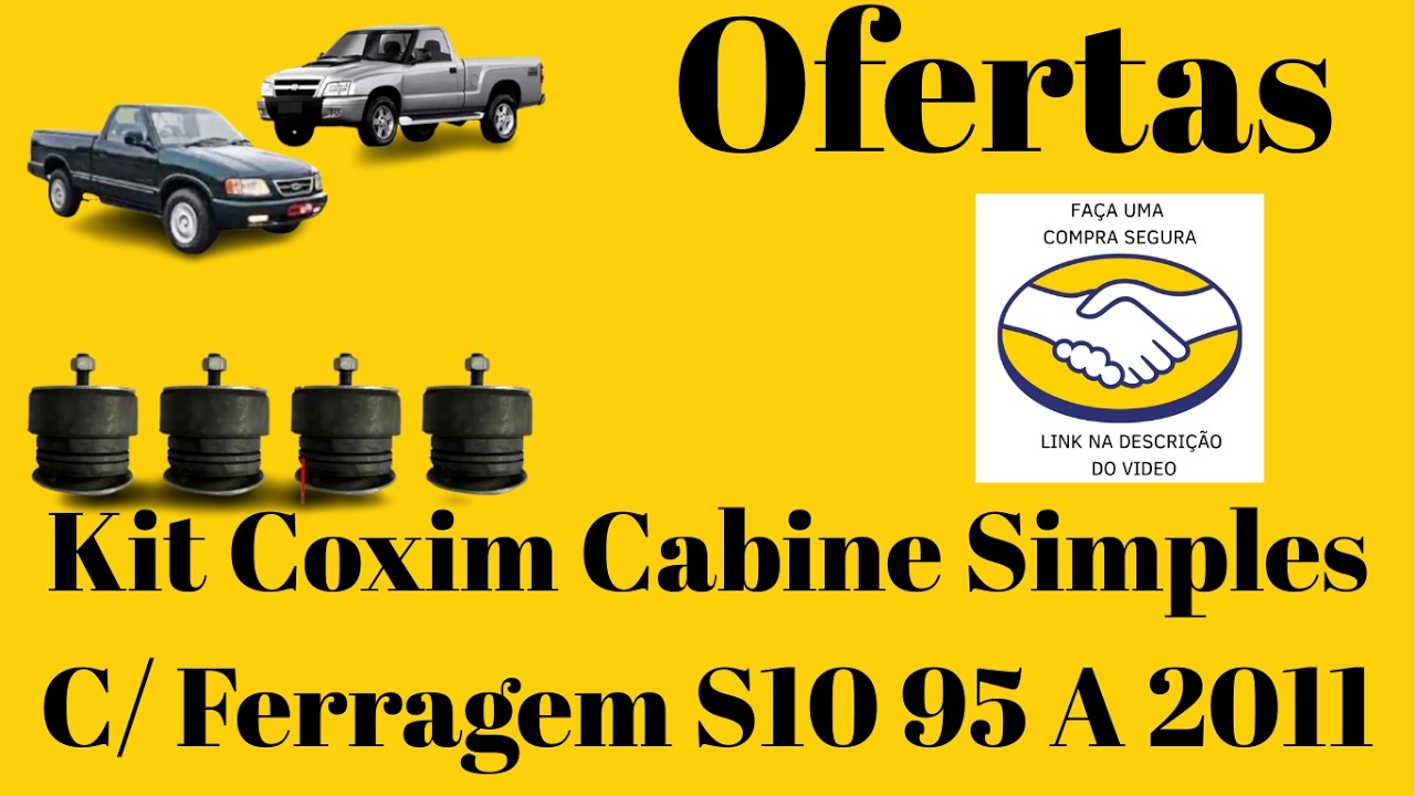 🚗 Kit 4 Coxim Cabine S10 1995 A 2011  Completo Alta Durabilidade Encaixe Original Garantia 🚗