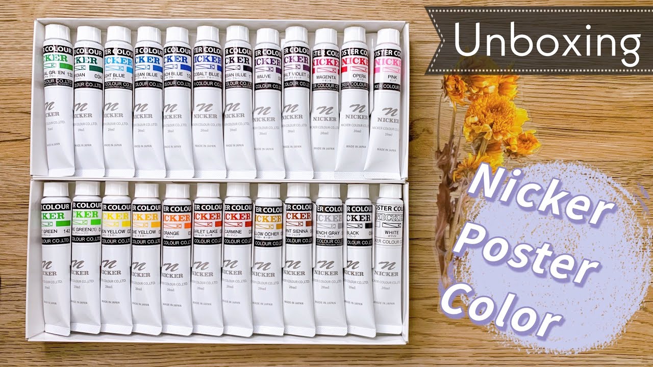 Unboxing NICKER Poster Color 24-Color Set | Color Charts | Color Test | Color Reviews | Fangying Art
