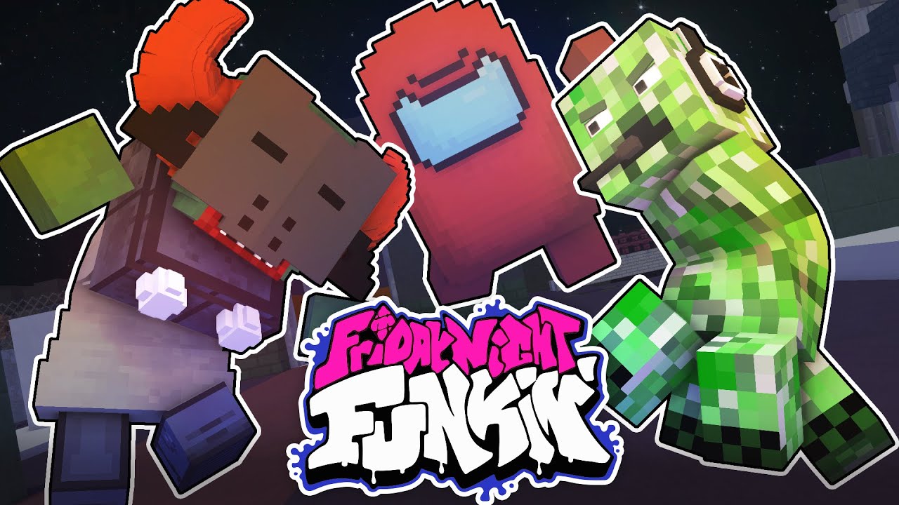 Monster School : FRIDAY NIGHT FUNKIN but Mobs vs Among us & Tricky - Minecraft Animation