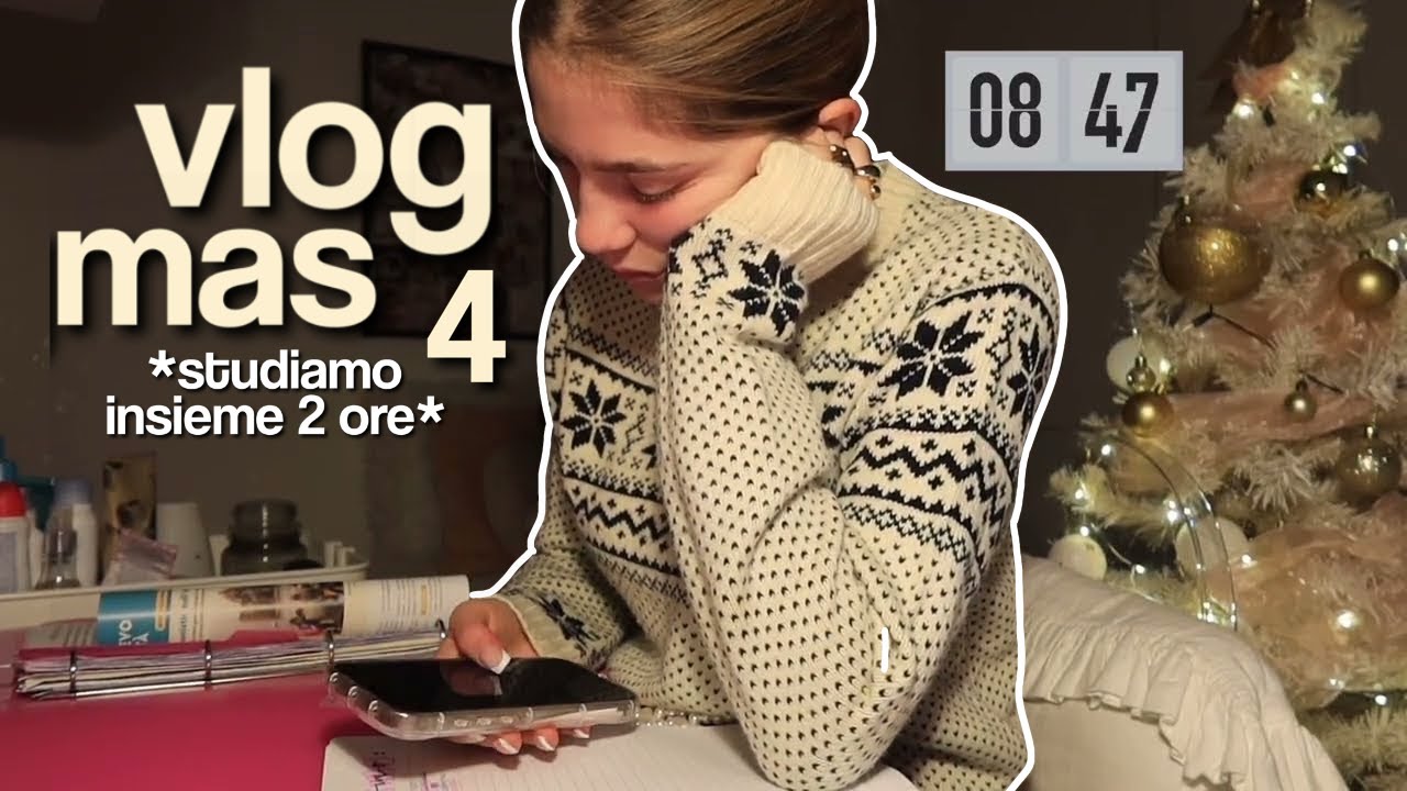 VLOGMAS 4: *studiamo insieme per 2h* no music, tecnica del pomodoro 25/5 & tanta motivazione!📚 || SZ
