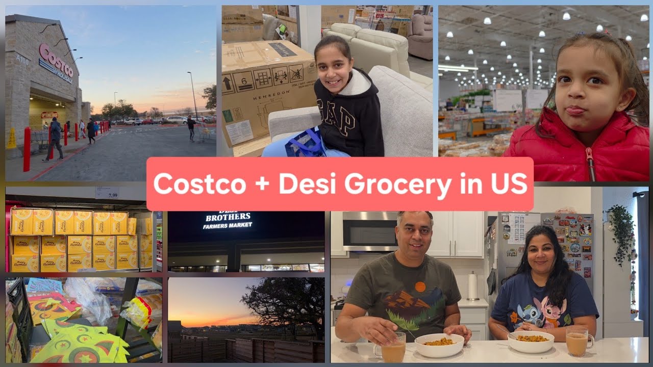 Indian Grocery Shopping in USA 🛒 | Costco Haul + Desi Breakfast | Family Vlog