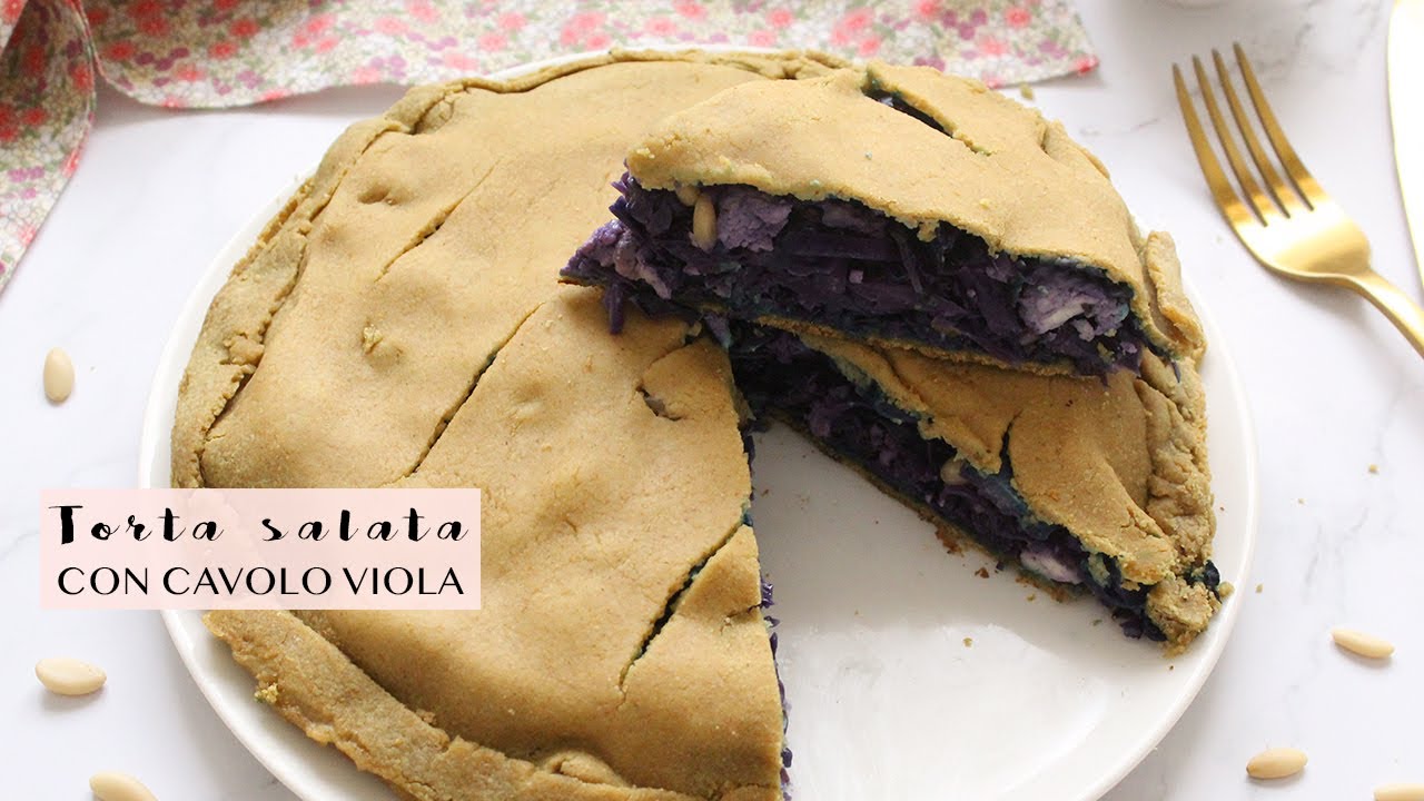 TORTA SALATA CON CAVOLO VIOLA, TOFU E OLIVE | CON FARINA DI AVENA, RICETTA FACILE | Veglife Channel