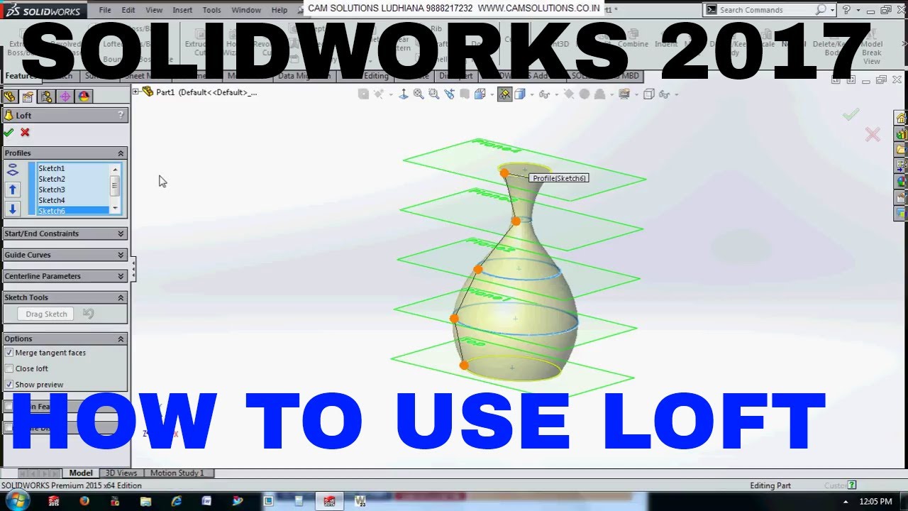 Solidworks loft command tutorial