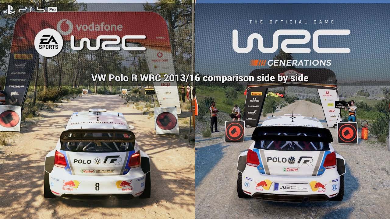 EA Sports WRC Vs WRC Generation - Comparison Side by side VW Polo R WRC 2013 [4KPS5Pro]