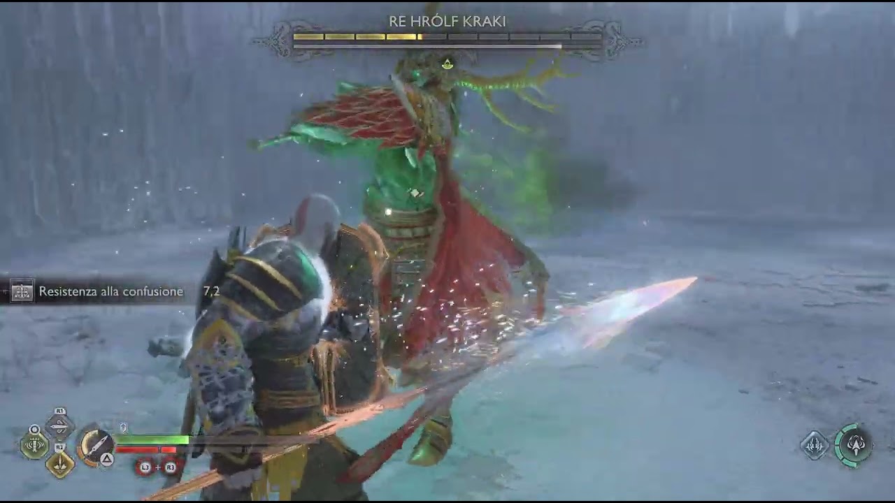 God of War Ragnarök_King Harólf Kraki scivola su una buccia di banana