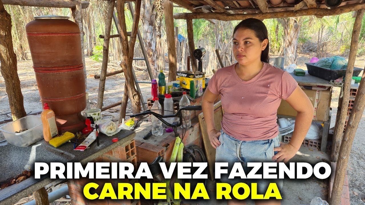 PRIMEIRA VEZ FAZENDO CARNE NA ROLA COM BATATA - DIA DE LAVAR ROUPAS