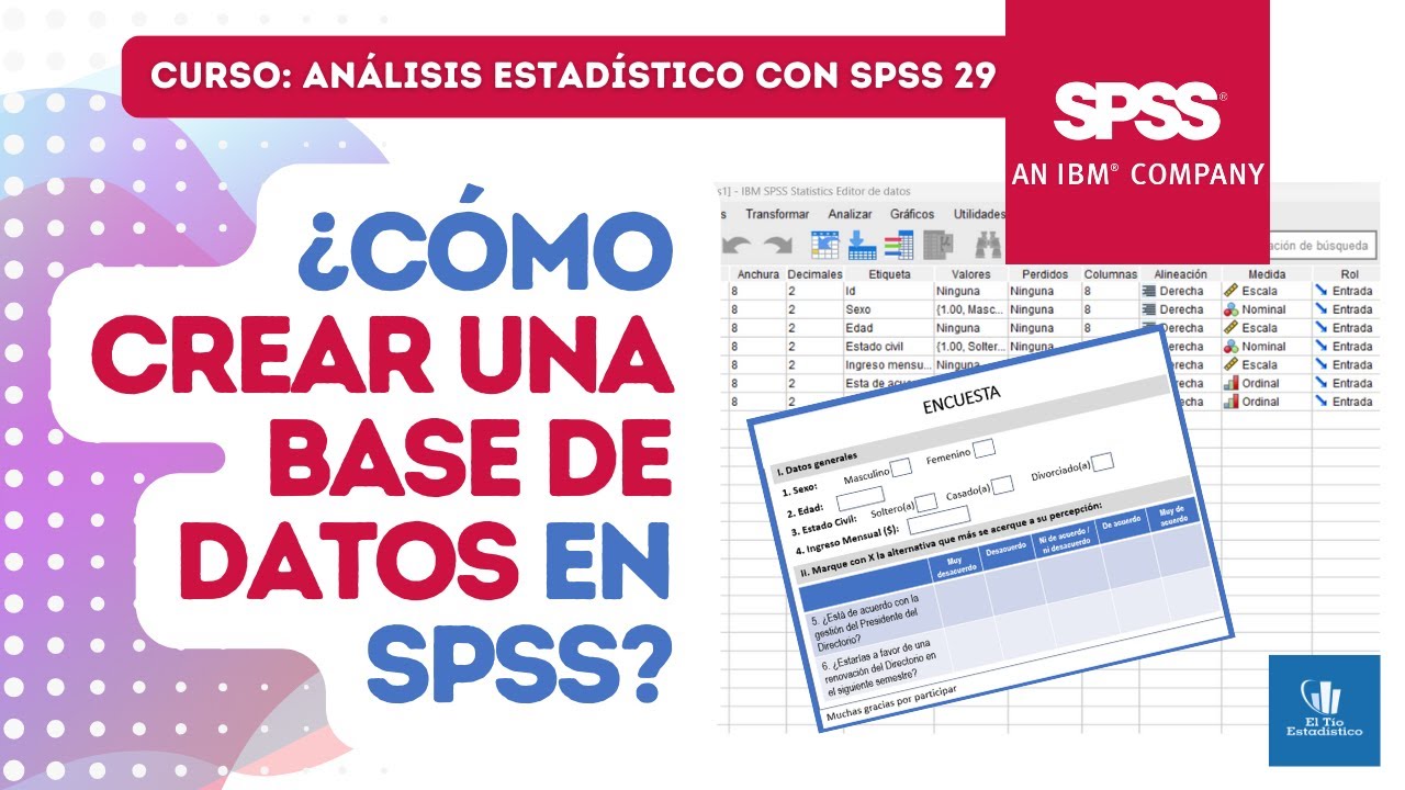 Cómo crear una base de datos en SPSS ✅| Curso de SPSS v 29