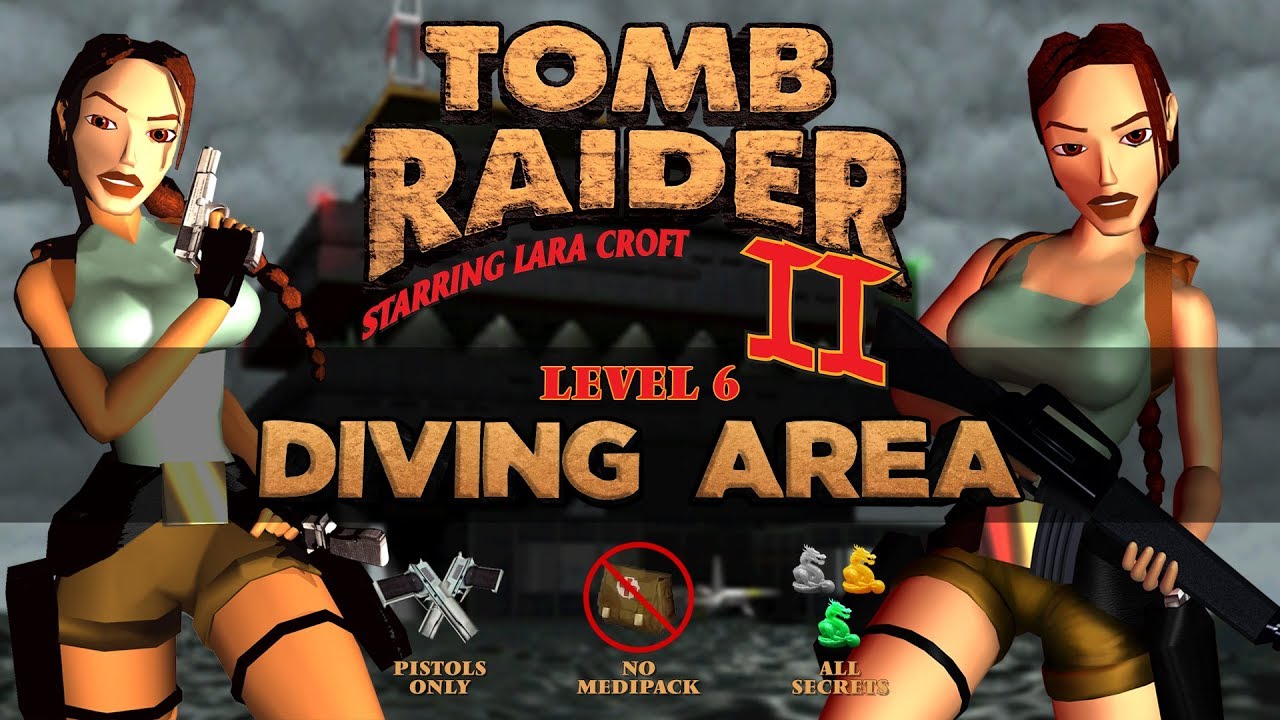 [TR2] Pistols only, no medipack, all secrets - Diving Area