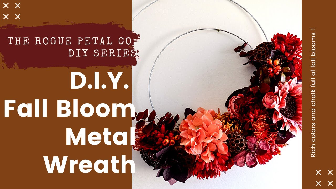 D.I.Y. Fall Floral Metal Hoop Wreath