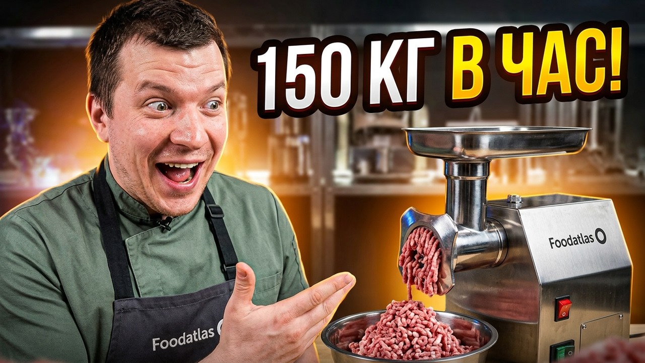Профессиональная мясорубка Foodatlas KY-12 для ресторанов, кафе, столовых, промышленная - обзор