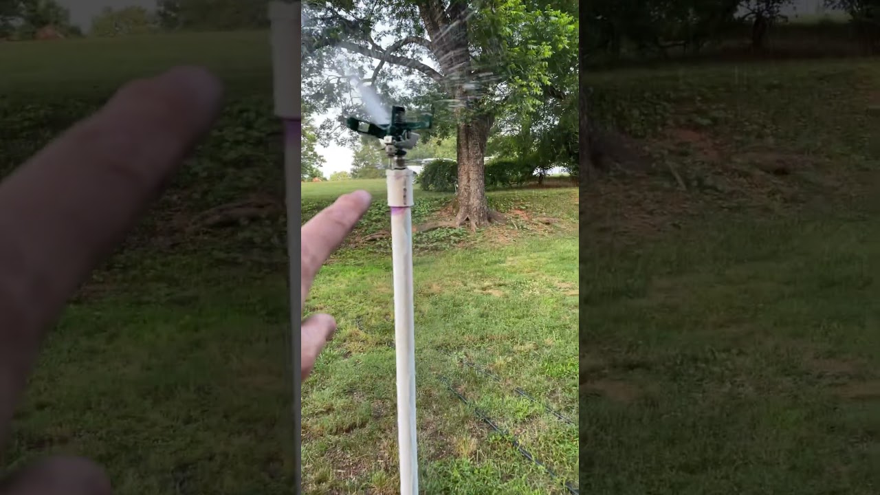 Home made sprinkler. #farmlife #gardening