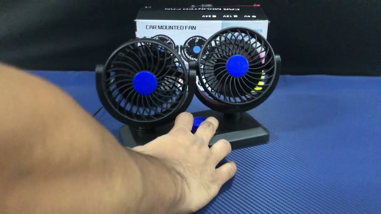 DOUBLE HEADED 360 DEGREE CAR FAN