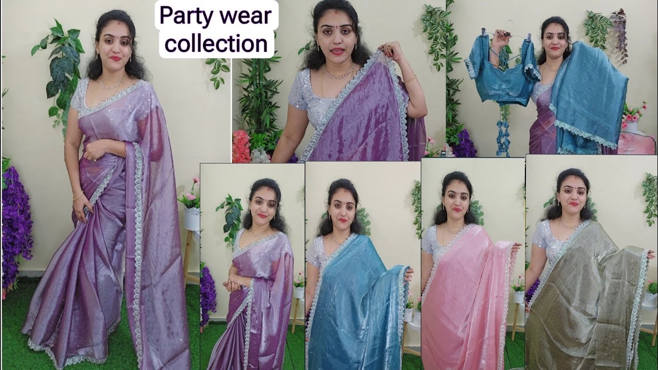 party wear collection✨ఇంకా తక్కువ ధరలో ఎక్కడ దొరకవు🩷ఒక్క శారీ కూడా కొరియర్ చేస్తాము🩷