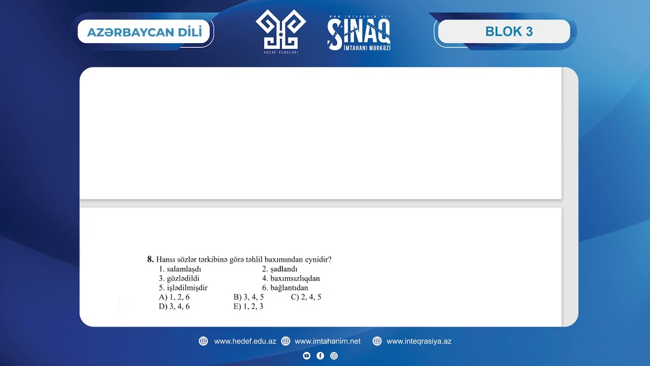 Hədəf. Sınaq. Azərbaycan dili. 10-ci sinif. 22.01.2023