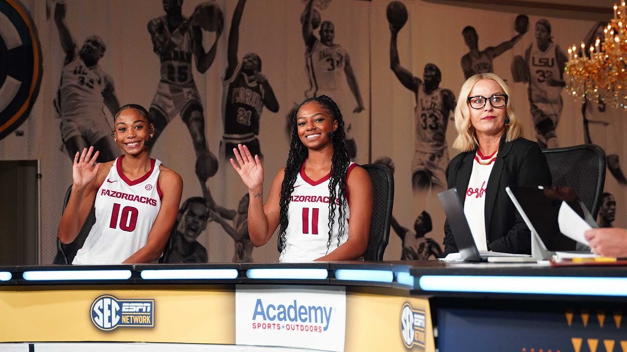 Kelsi Musick, Wyvette Mayberry and Taleyah Jones Appear on SEC Network Desk at SEC TipOff '26