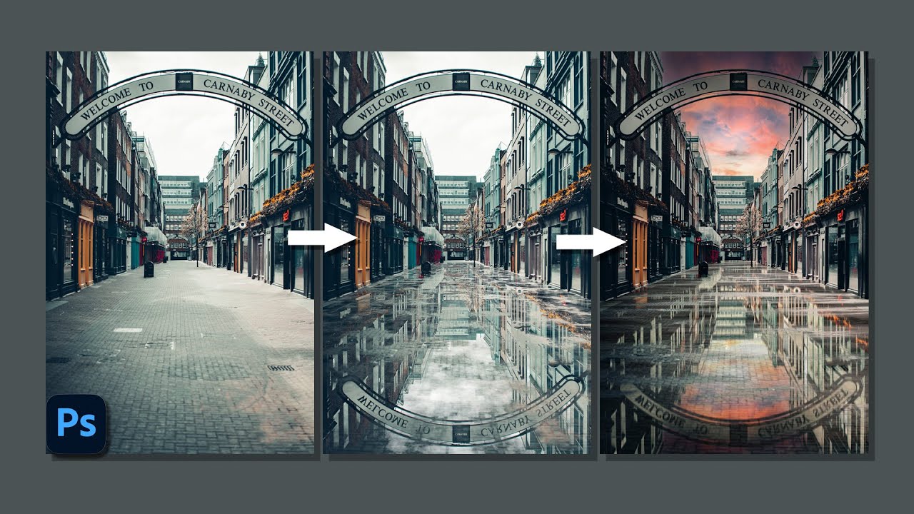 Create Realistic Puddle Reflection in Photoshop
