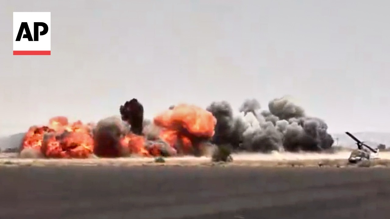 Multiple blasts seen at a Yemen airport as Houthi rebels blame Saudi Arabia