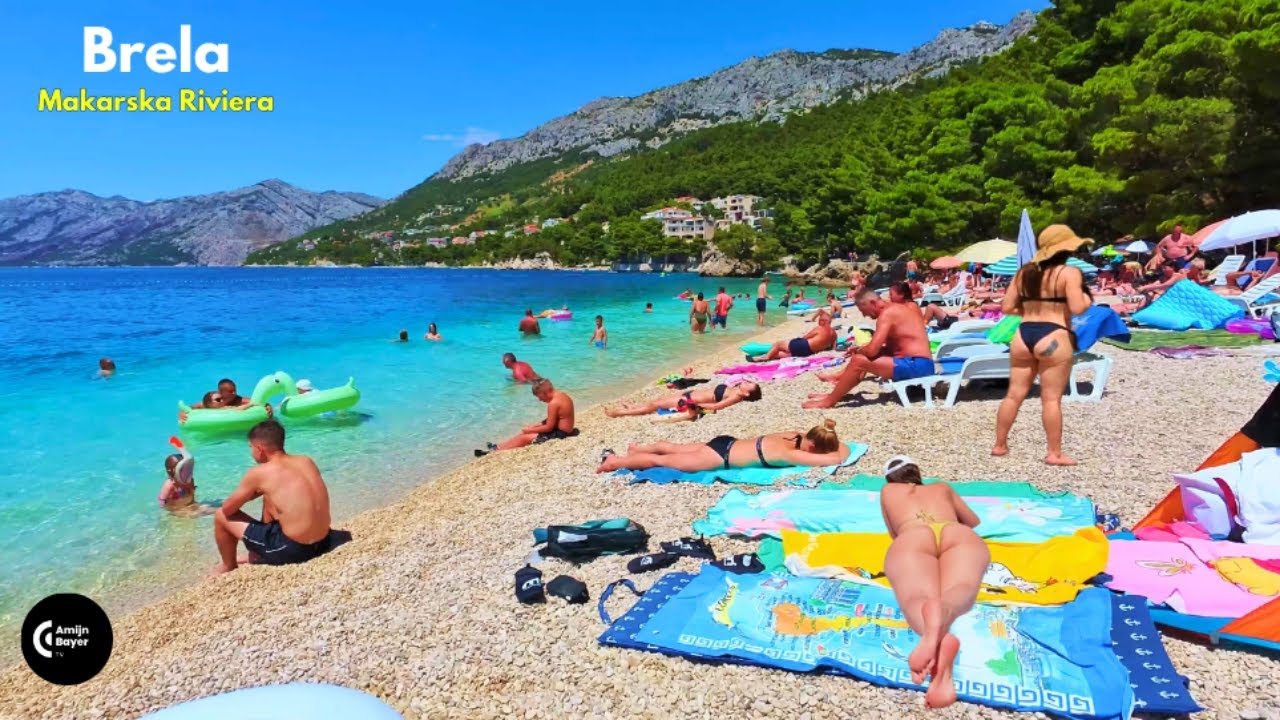 Брела Хорватия 🇭🇷 Прогулка по пляжу Макарска Ривьера Июль 2025☀️