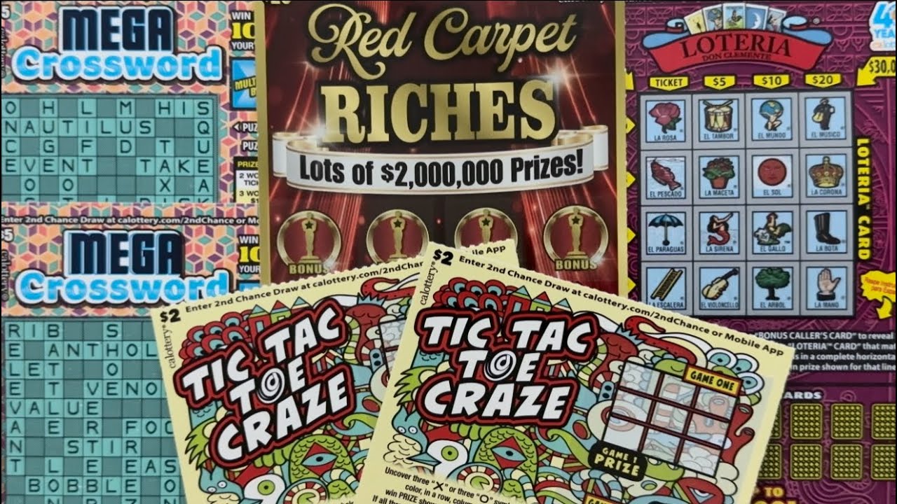 Red Carpet Riches!! Mega Crosswords!! Loteria!! Tic-Tac-Toe Craze!! 