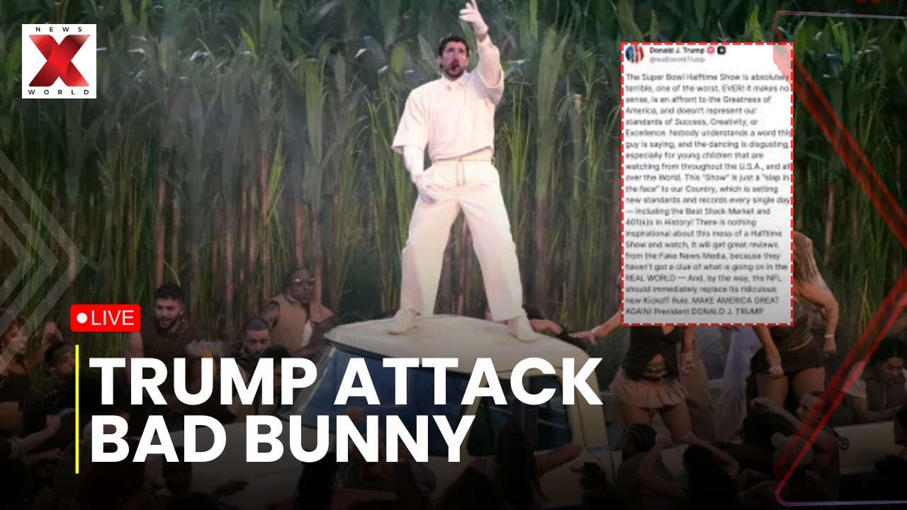 Trump slams Bad Bunny Live: Trump calls halftime entertainment absolutely terrible| NewsX World