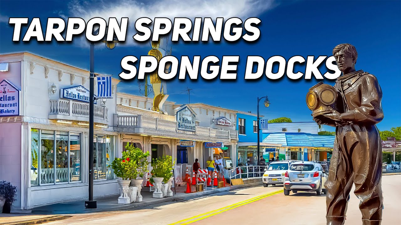 TARPON SPRINGS SPONGE DOCKS A GREAT IDEA FOR YOUR NEXT TRIP 4K WALKING TOUR LIVE CAM