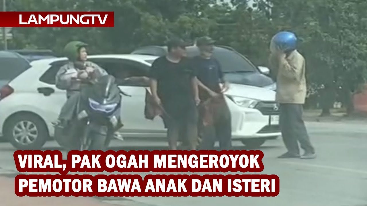 Viral, Pengendara Bawa Anak Isteri Dikeroyok Pak Ogah di Lampung