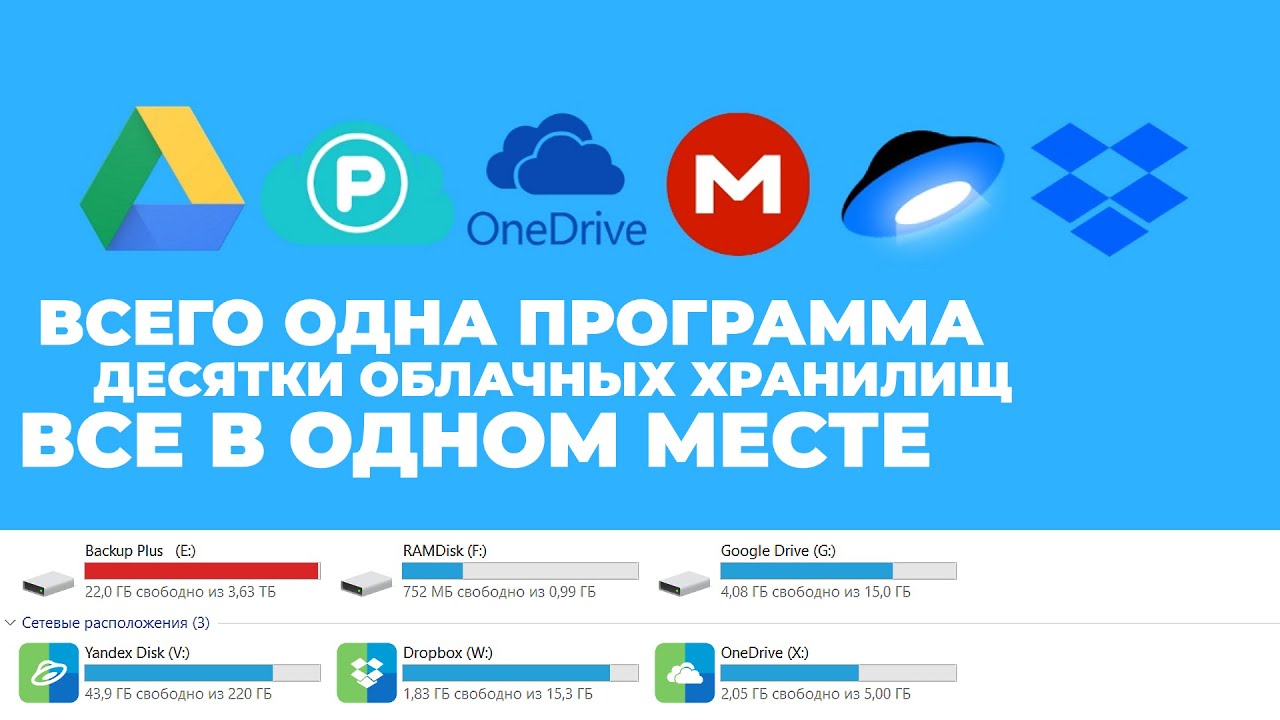 Как подключить все облачные хранилища, как сетевые диски?