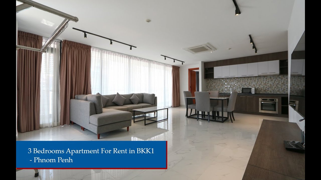 N1455168 - 3 Bedrooms Apartment For Rent in BKK1 Phnom Penh