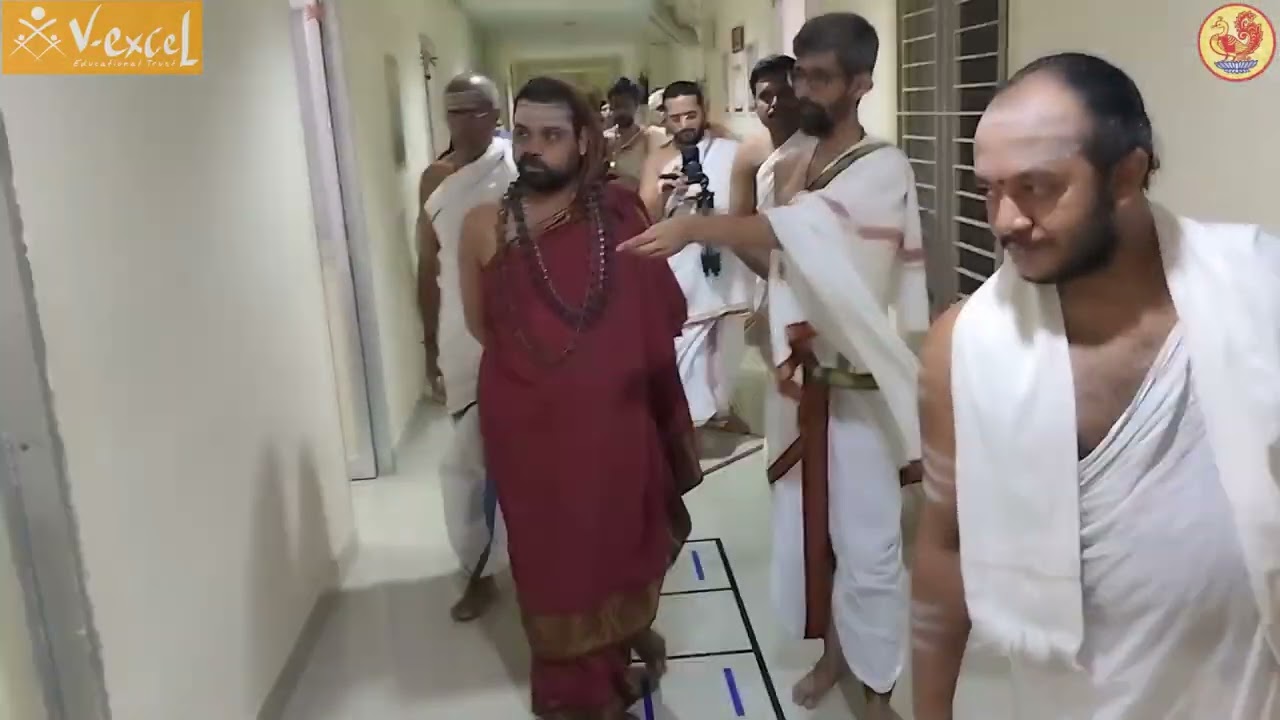 His Holiness Jagadguru Sri Sri Vidhushekhara Bharati Swamigal visited V-Excel on 5-Nov-2024