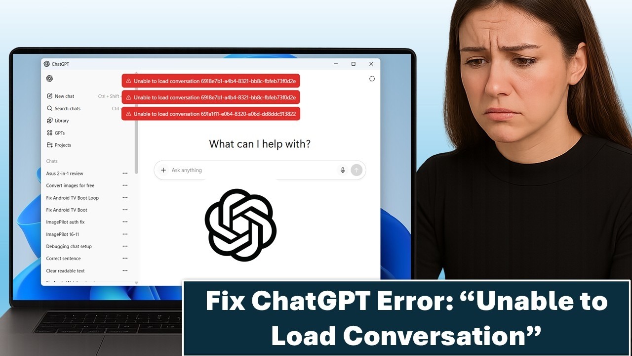 Исправление ошибки ChatGPT: «Невозможно загрузить беседу»