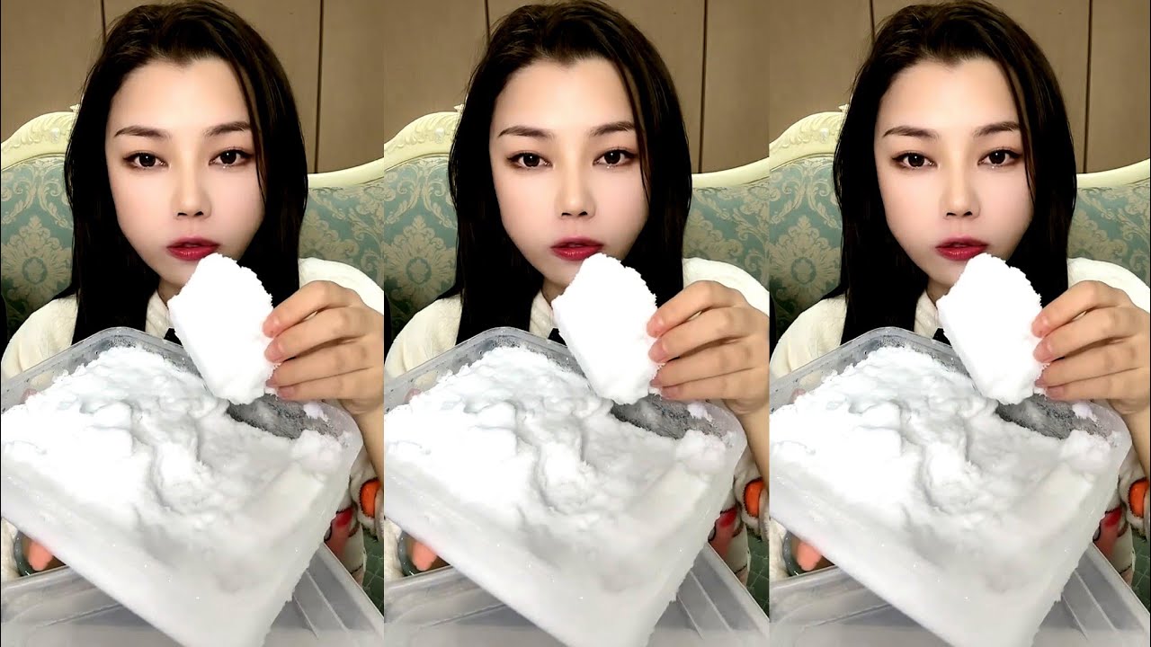 WHITE ICE EATING / ONLY BITES. ICE EATING