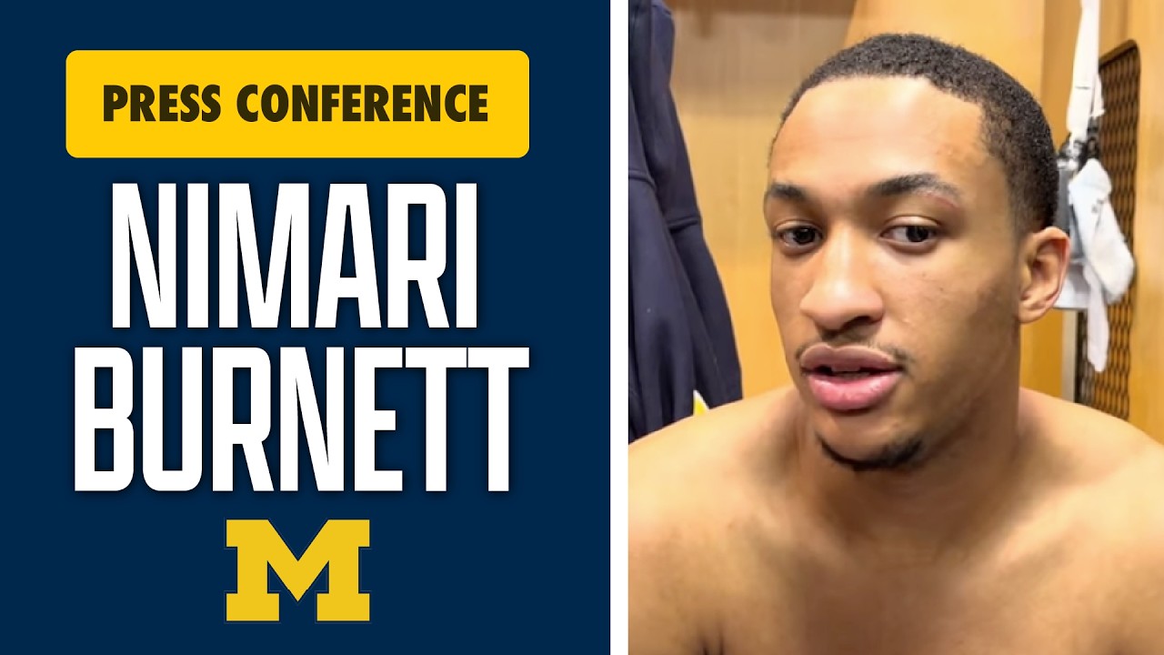 Турнир Big Ten: защитник команды Michigan Wolverines Нимари Бернетт анализирует победу над Ohio S...