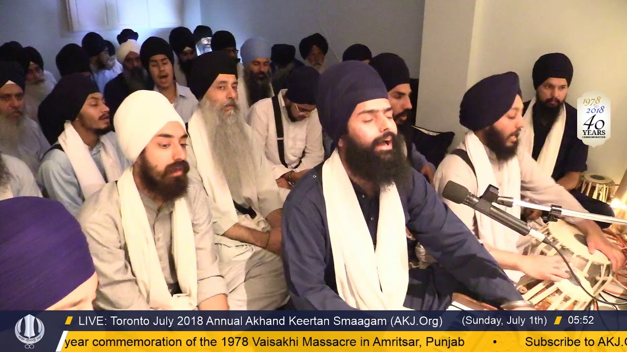 001 Toronto July 2018  Sunday Morning - Bhai Pritpal Singh Jee