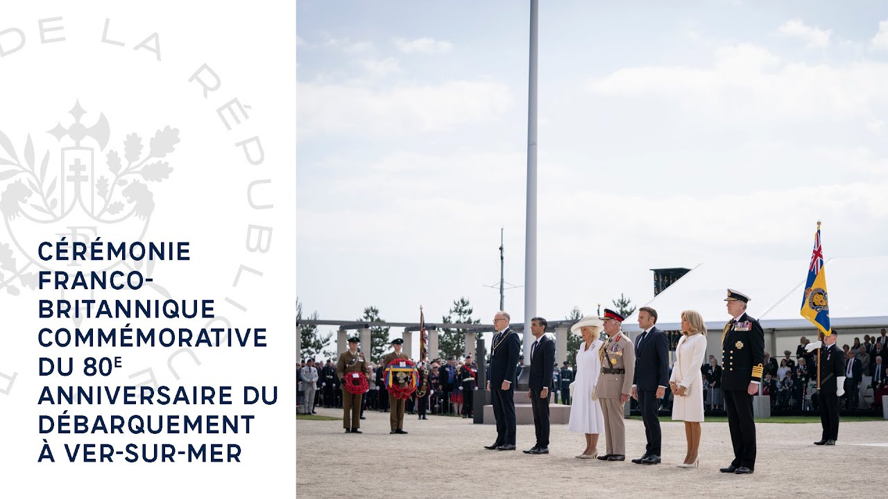 Cérémonie franco-britannique commémorative du 80e anniversaire du débarquement à Ver-sur-mer.