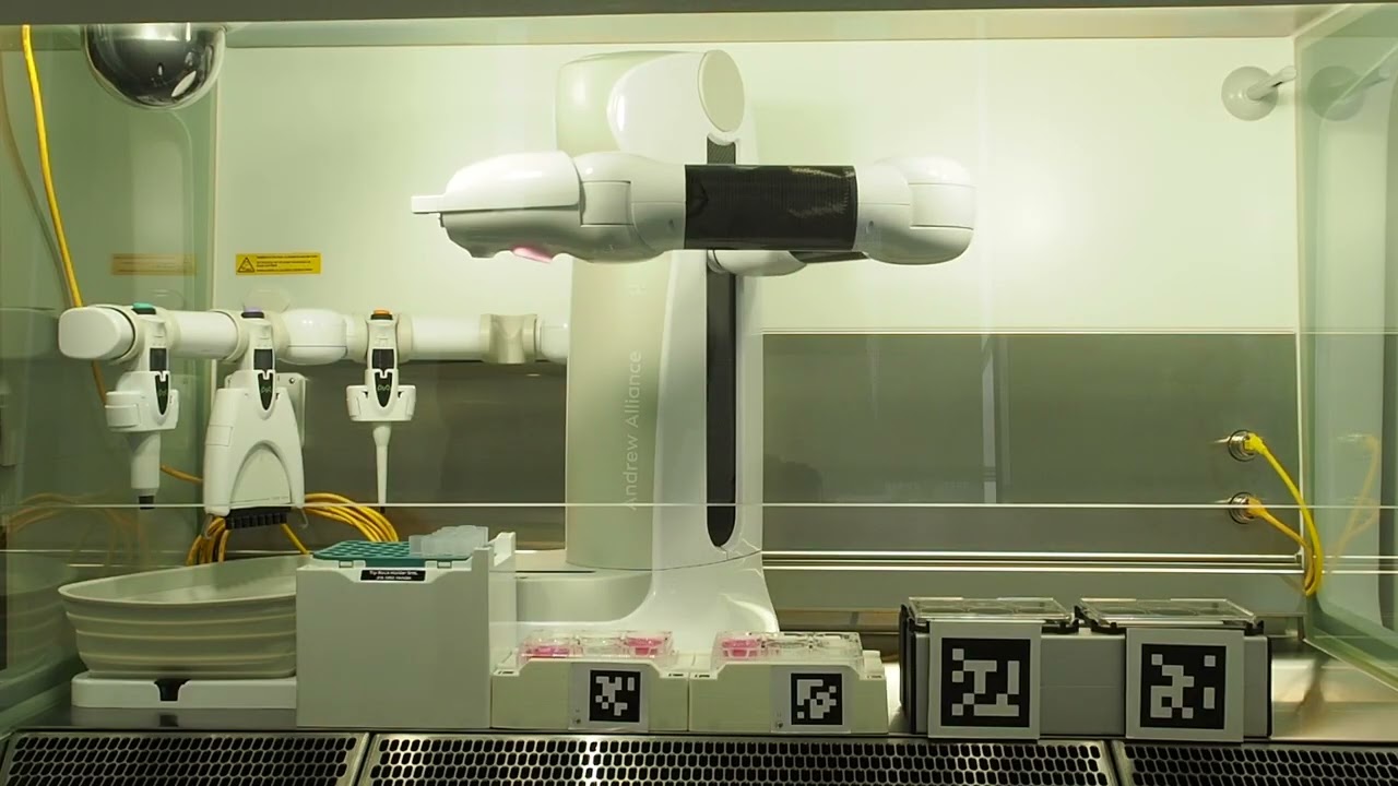 Autonomous robot automating cell culture maintenance in a normal lab environment - enabled by SiLA