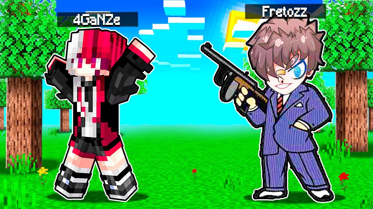 แกล้งหวาน!! แปลงร่างเป็น RUOK ราชาฟรีฟาย ไล่ยิง และ ท้า 1v1 จนหัวร้อน!! (Minecraft prank)