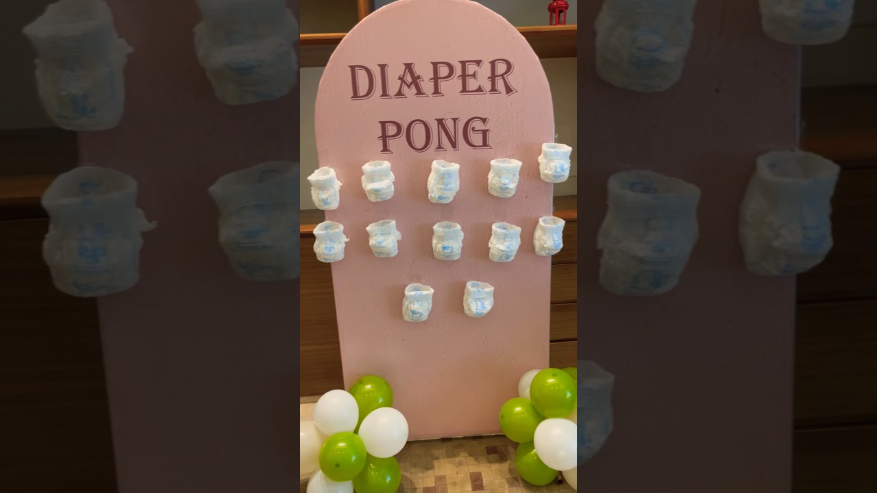 Baby shower Decor  Dipper pong GAME #balloon #ballondecor #babyshower #babyshowerdecor #baby #party