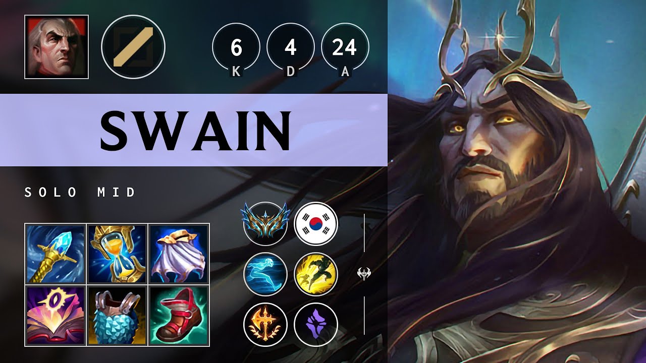 Swain Mid vs Syndra: Killing spree - KR Challenger Patch 14.19