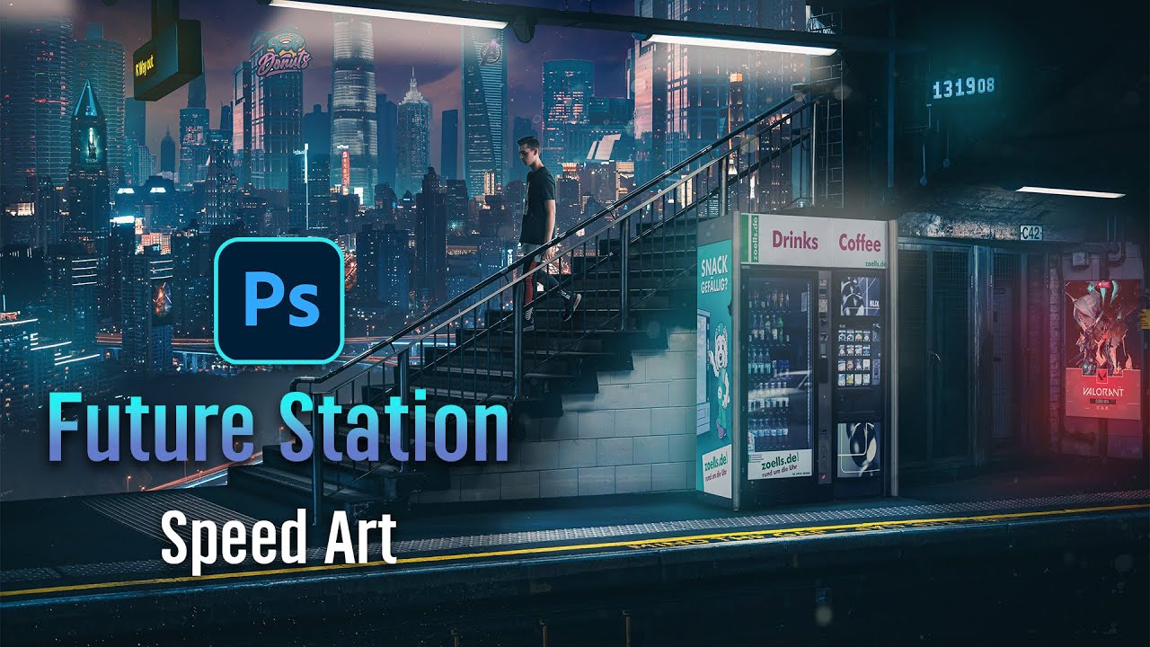 Future Station in Photoshop │ Speed Art