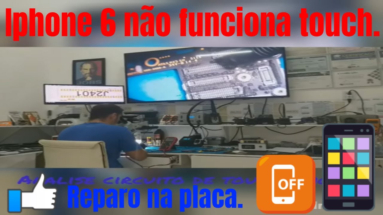 iphone 6 não funciona touch travado. Analise completa circuito de touch.