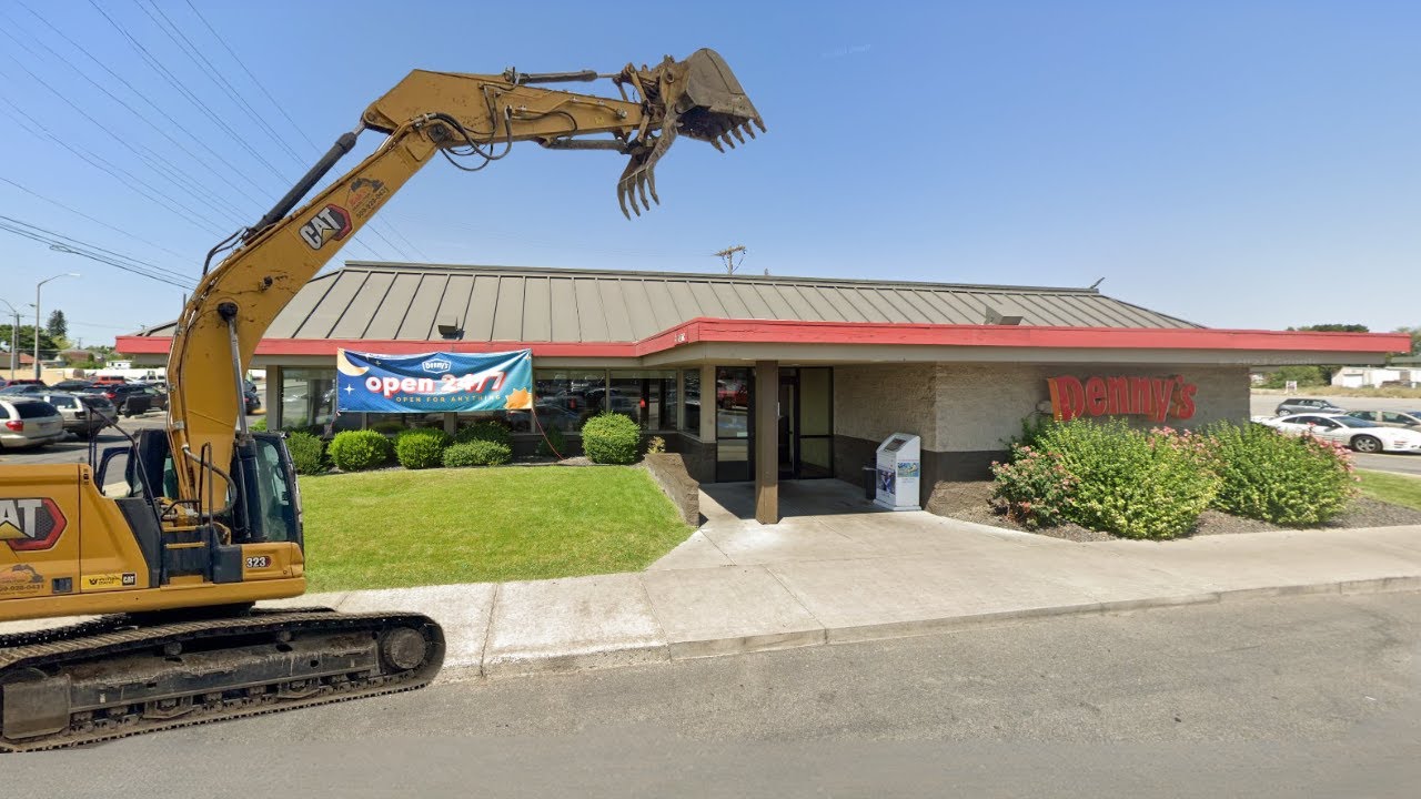Demolishing Denny’s!! Watch the Epic End of an Iconic Diner! #demolition #construction