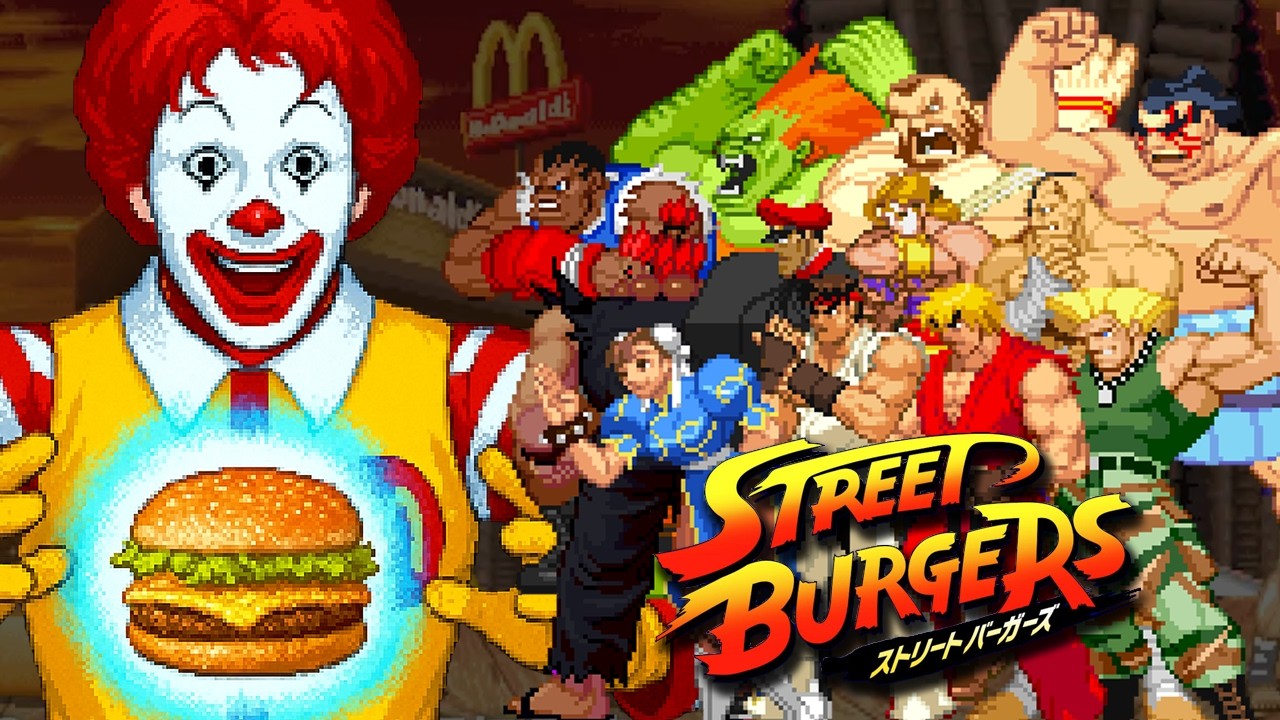 Ronald McDonald vs Street Fighter - STREET BURGUERS McDonald's Japan