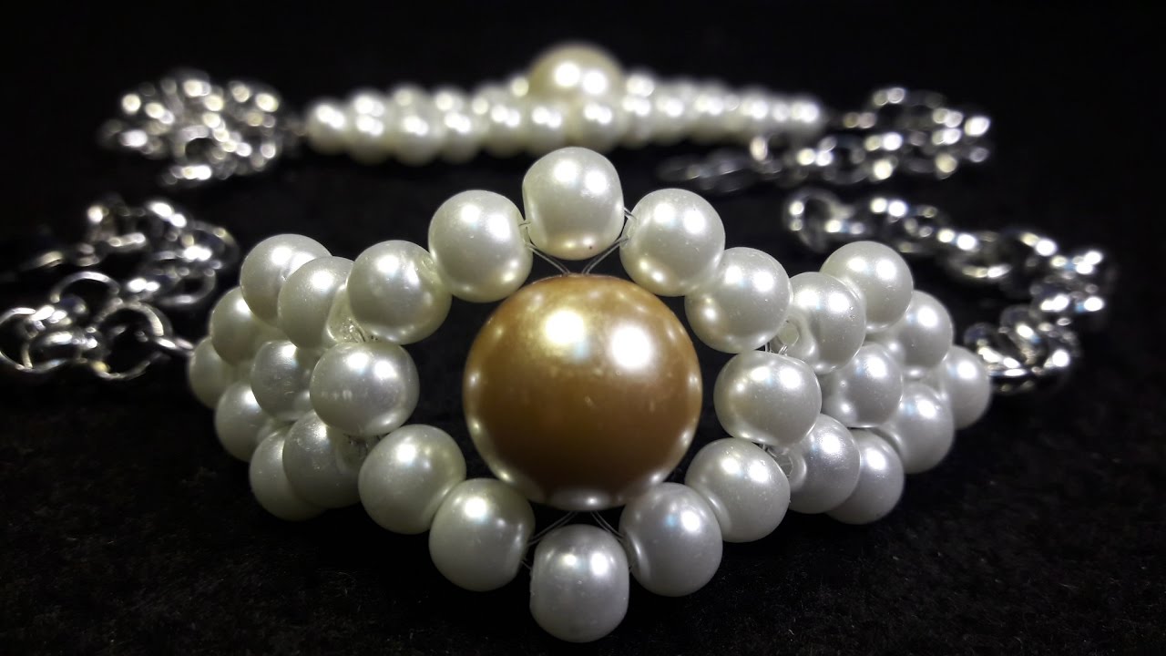 Fácil y Elegante pulsera de Perlas...Clase #44!!!