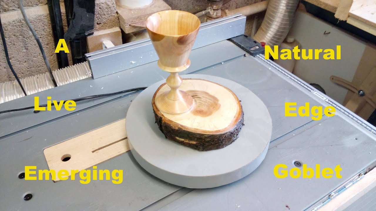 Natural live edge emerging goblet