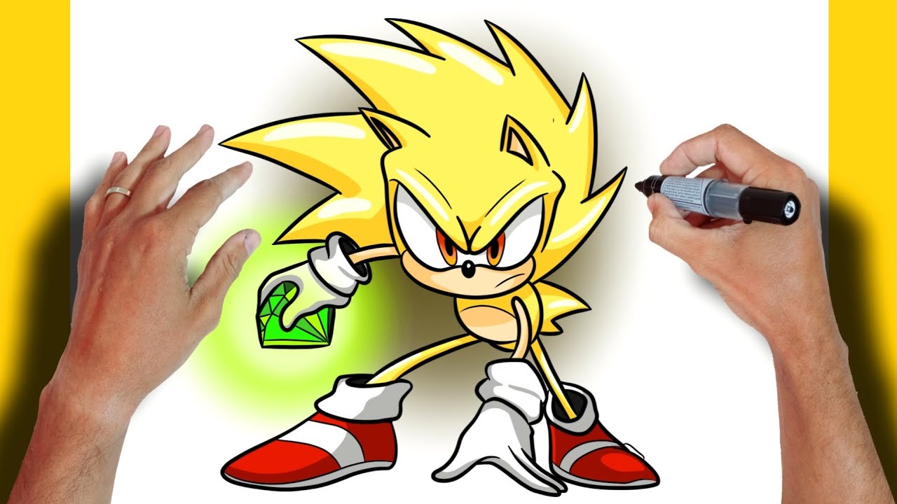 como DESENHAR o SUPER SONIC com a ESMERALDA