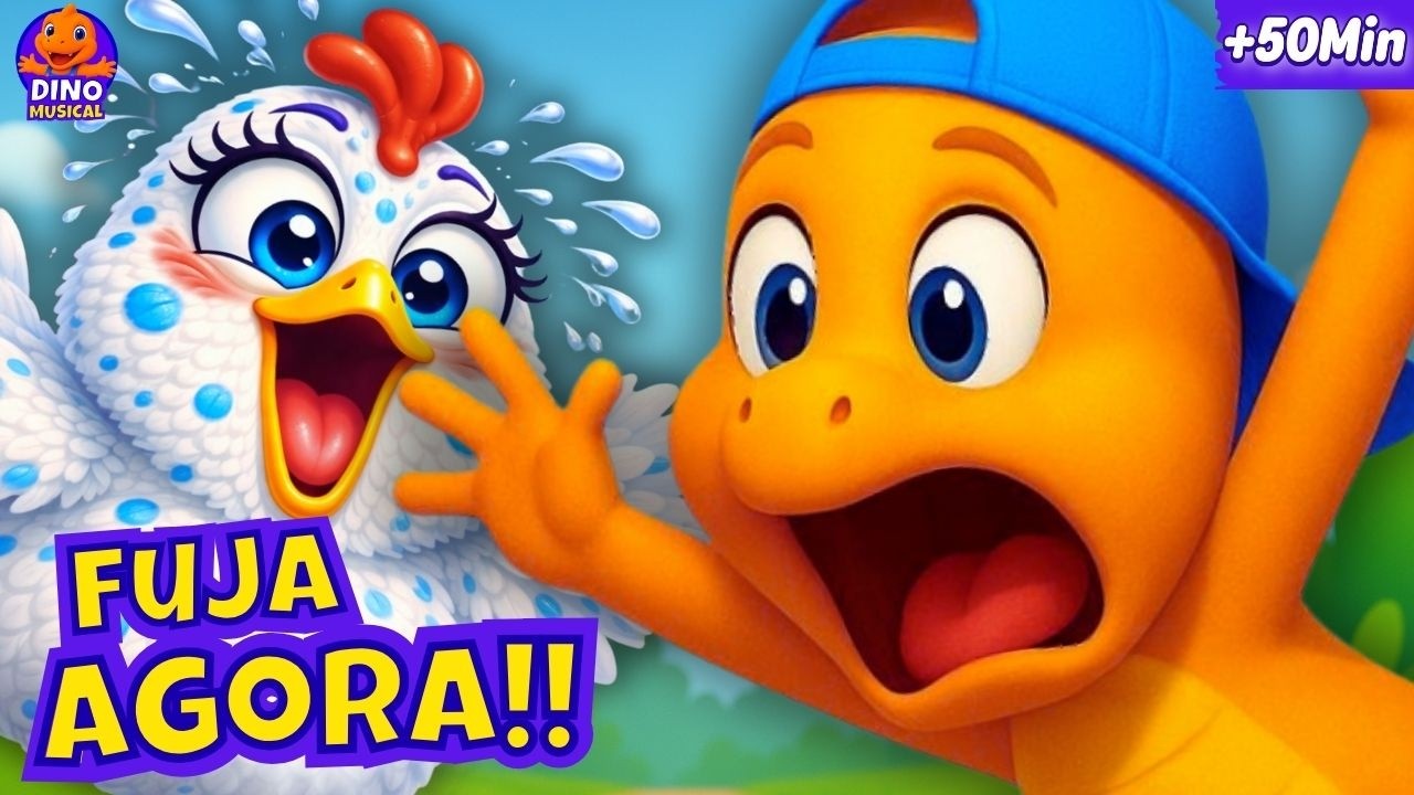 🦖🐔🚨 50 MINUTOS — FUJA AGORA!! A GALINHA FICOU MALUCA?! | Música Infantil na DINOLÂNDIA 🎶
