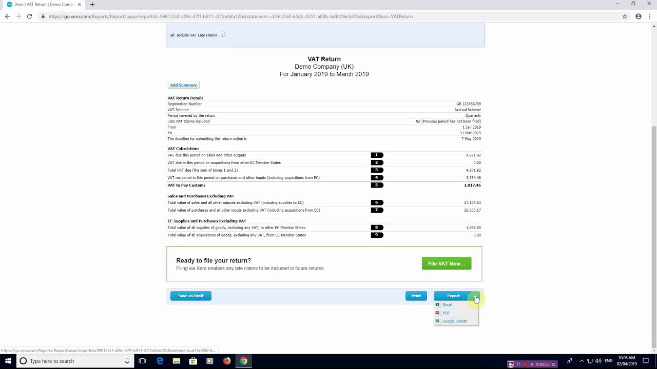 Xero Online - How to Complete a VAT Return #Xero #VATReturn