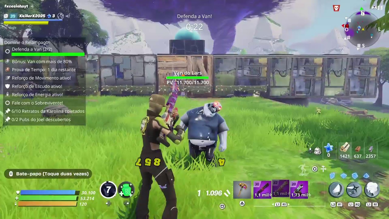 Fortine modo salve mundo gameplay PS5 slim farmando xp gravando no PS5 slim Fxcesinhayt