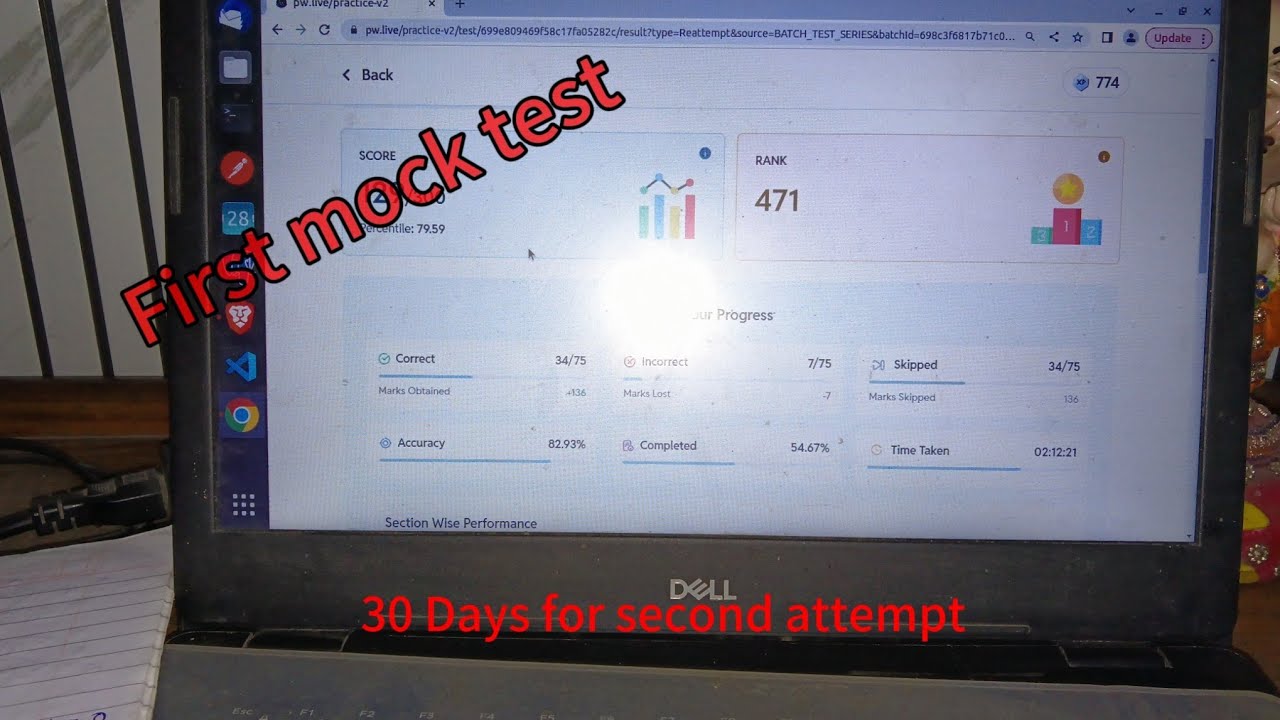 First mock test for second attempt 🔥||30 Days left for Second Attempt 
